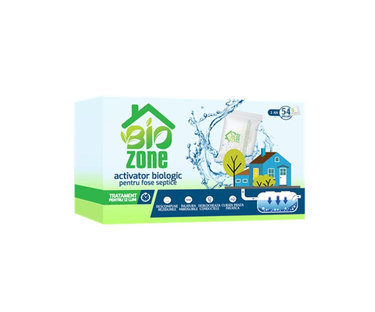 Activator biologic pentru fose septice, 54 plicuri, tratament 12 luni, 1350 gr, BioZone - imagine 3